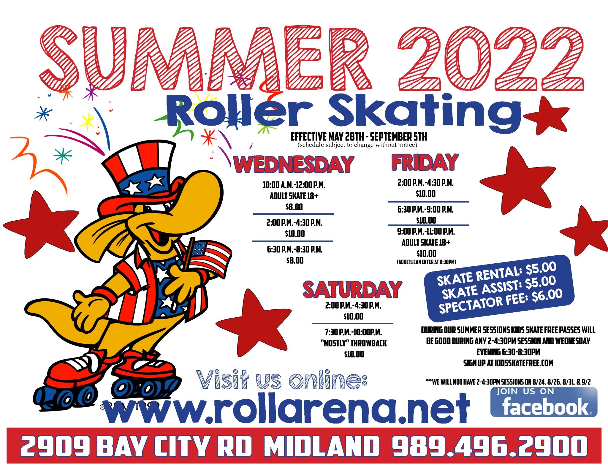 Schedule – Midland Roll Arena